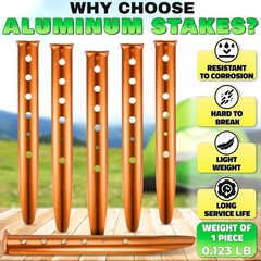 6 Pcs Aluminum Tent Stakes – 12.6″ Sand Stakes for Tents Suitable for Soft Gr…