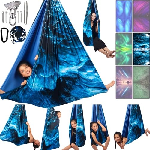 Sensory Swing for Kids & Adults Holds 300lbs Indoor & Outdoor Ice Teal