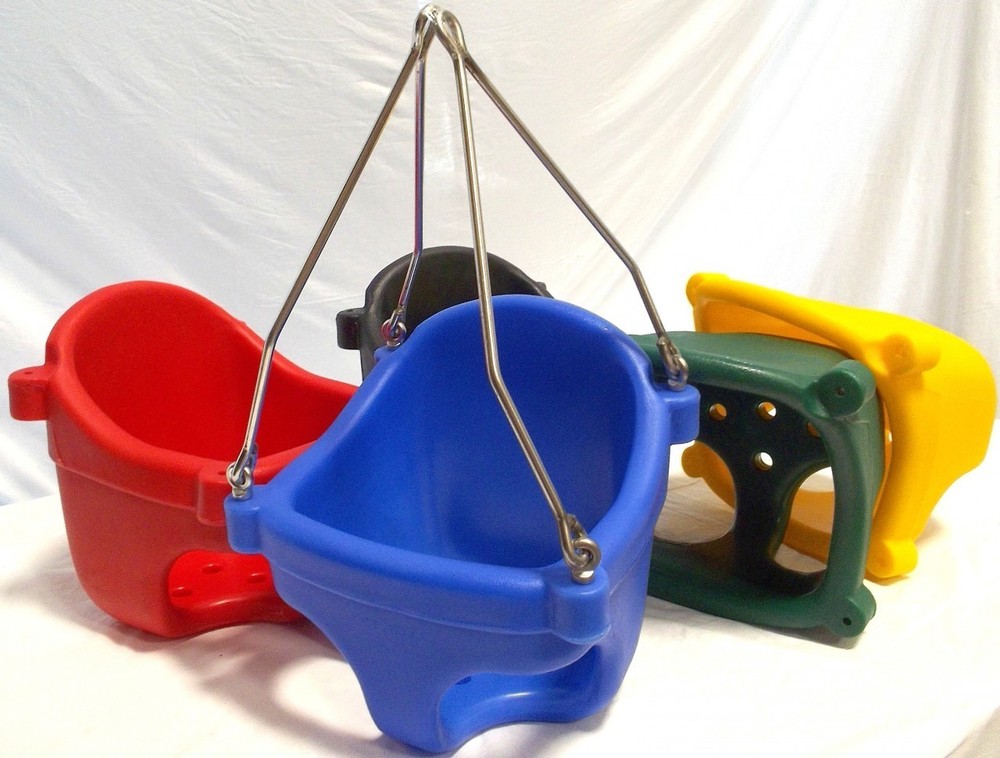 SWING SET STUFF MOLDED INFANT SEAT BLUE playground toddler bucket park fort 0048