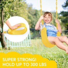 Swing for Outdoor Swing Set – Pack of 1 Seat Kit with Heavy Duty Chains – Bac…