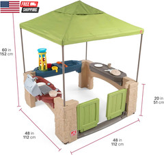 Step2 All around Playtime Patio with Canopy Playset – Shaded Outdoor Playhouse f