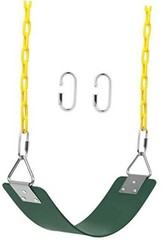 REZNOR Heavy Duty Flexible Swing Seat with Metal Triangle Ring, Green/Yellow