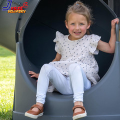 Wood Swing Set with Spiral Tube Slide Wave Slide Clubhouse Outdoor Playset