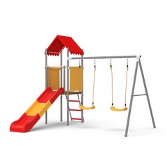 Kids Swing Set with Slide & Canopy – Sturdy Portable Treehouse Ages 3-8 ﻿