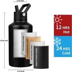 Yonicoer 64oz Insulated Stainless Steel Water Bottle with Handle