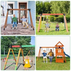 Heavy-Duty Swing Set Brackets – A-Frame Swing Set Hardware Kit, 2 End Bracket…