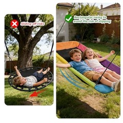60” Large Rectangle Tree Swing – Heavy Duty 800lb Capacity – Rainbow Color