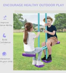 Swing Adjustable Glider Set Hanging Seats Pair Backyard Seat Kids Outdoor New