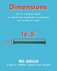 Barcaloo Playground Equipment Monkey Bars Playset Attachment, Monkey Bar Rods…
