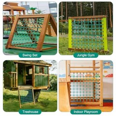 Climbing Net for Kids with Installation Base for 72″ × 72″ Wooden 72″ X 72″