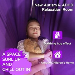 Sensory Swing for Kids Indoor & Outdoor Double Layer Therapy Cuddle Purple