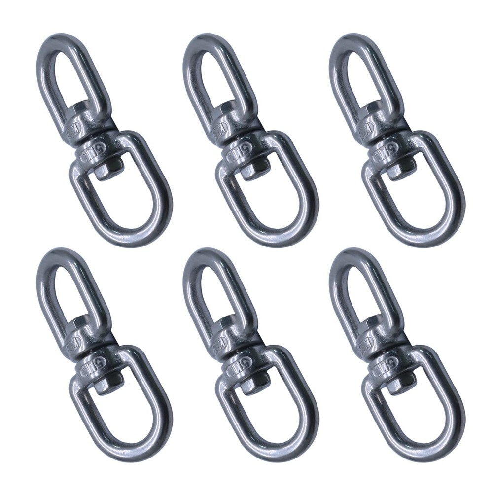 6 Pcs M4 Stainless Steel Double Ended Swivel Hook, Reliable Eye to Eye Swivel…
