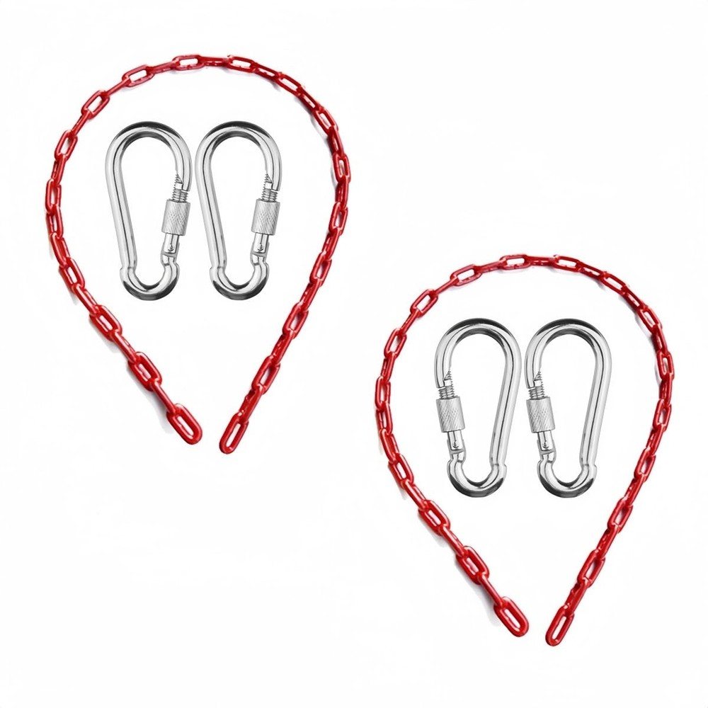 Swing Chains (2) Fully Plastic Coated with 4 Free Quick Links Anti-Rust Iron …