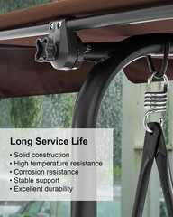 2Pcs Porch Patio Swing Fittings to Attach Canopy to Frame, Garden Plastic Replac
