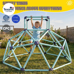 6 Ft Climbing Dome with Top, Outdoor/Indoor Geometric Jungle Gym Playset, Dual S