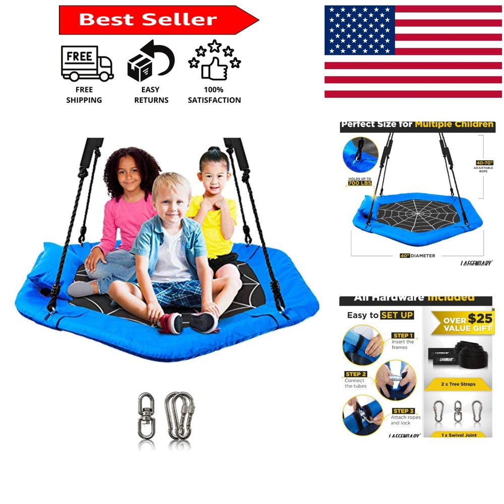 Family-Friendly Saucer Swing – 700 lbs Max Weight – Easy Install Outdoor/Indoor