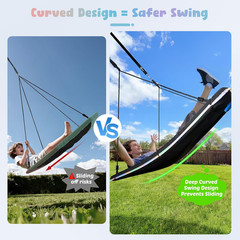 60 Inch Platform Tree Swing with LED Light, Large Outdoor Skycurve Swing for Kid