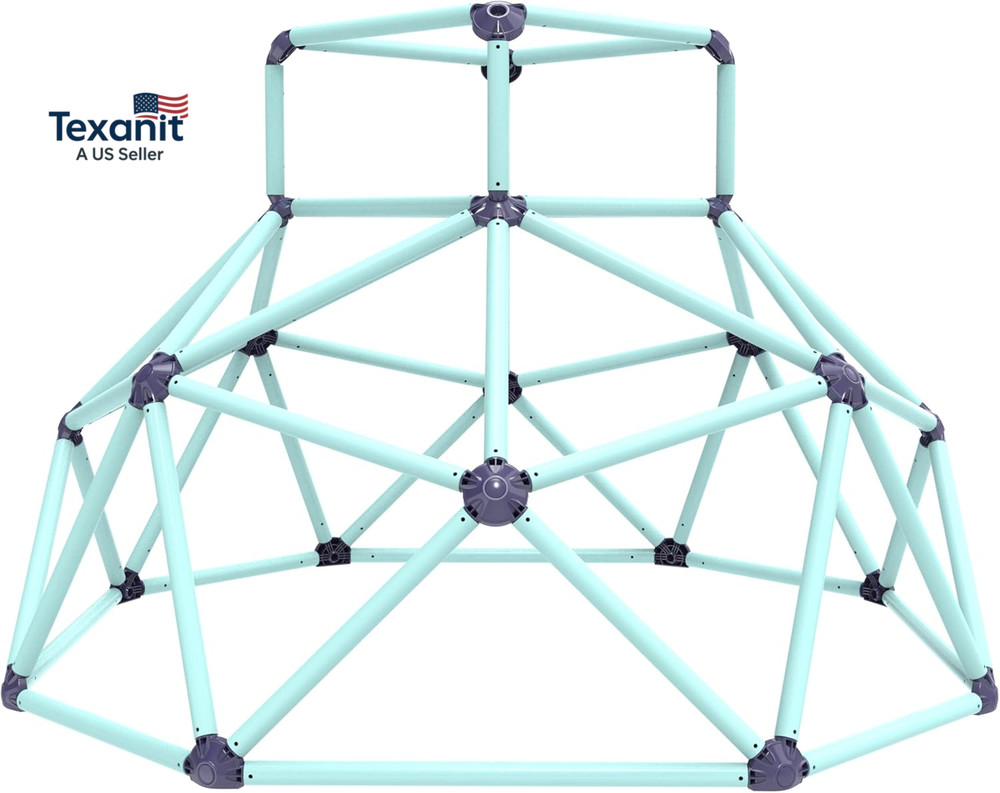 6 Ft Climbing Dome with Top, Outdoor/Indoor Geometric Jungle Gym Playset, Dual S