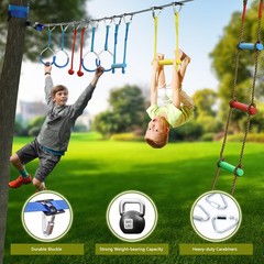 Upgraded 2” Slackline Quick Buckle – Easy Install, No Tearing, Obstacle Course A
