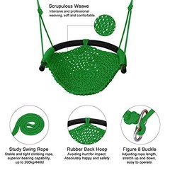 Kids Swing Seat, Heavy Duty Rope Play Secure Children Swing Set, 2 Pack Green