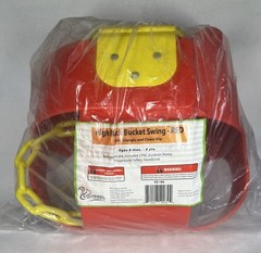 Deluxe High Back Full Bucket Swing w/Chain & Triangle Dip Pinch Protection-Red