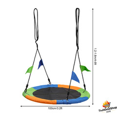 Columpio Redondo Portátil 1m para Árbol 300kg Resistente Niños Adultos Exterior