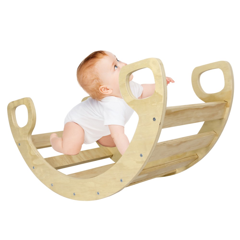 Montessori Arch Climber for Toddlers, Natural Wood, 33″ x 18″ x 3.5″