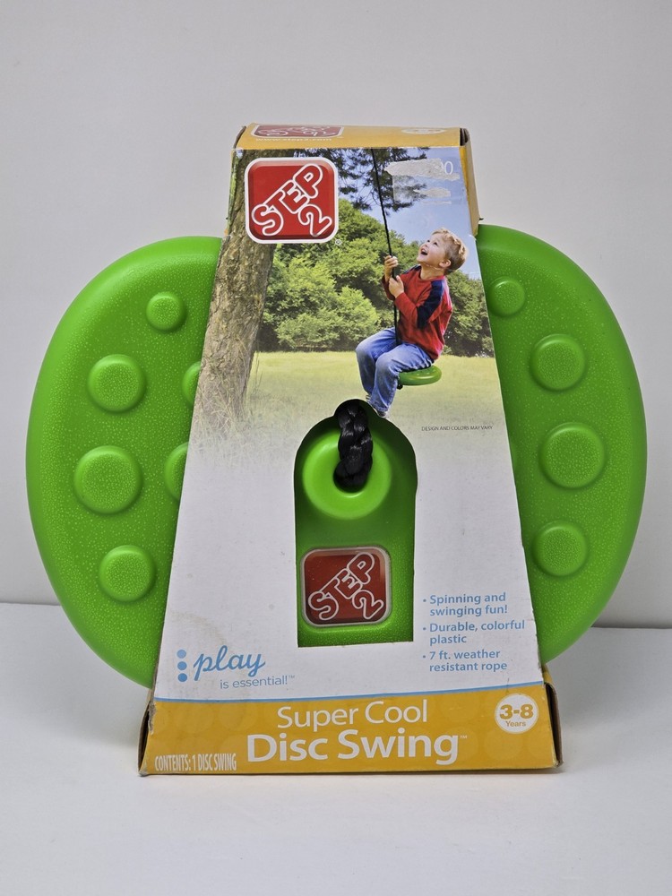 STEP 2 Super Cool Green Disc Swing w/ 7 Foot Rope #804300 2009 RARE & HTF In Box