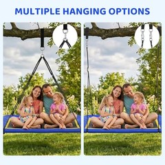 60” Rectangle Platform Tree Swing for Kids and Adults, Giant Flying Blue 02