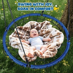 750lbs 40″ Spider Web Saucer Tree Swing for Kids Adults, Outdoor Net Swing wi…