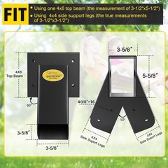 Rust-Resistant Black Swing Set Bracket – Easy Installation for Playgrounds