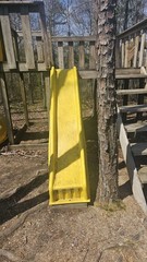 Tube Slide, Spiral, Commercial Grade, Used, Good Condition, Yellow, Pickup Only