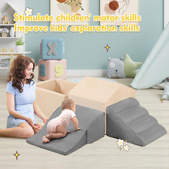 Foam Climbing Toys for Toddlers, 6PCS Climb and Crawl Activity Playset, Soft Foa