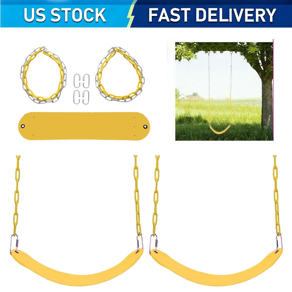 2pcs Swing Seat Set Heavy Duty Replacement Accessories with Coated Chain Kids