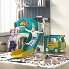 9 In 1 Toddler Slide, Kids Slide with Climber Playground, Indoor Outdoor Playset