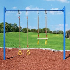 Trapeze Swing Bar with Rings, Wooden Trapeze Swing Bar with Plastic Gym Rings…