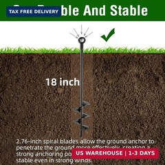 Fabulas Ground Anchors Heavy Duty, Swing Set Anchor Kit 18 Inch 4 Pack Screw in