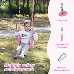 Pink Swing Seat – Heavy Duty Chain Plastic Coated – Playground Swing Set Acce…