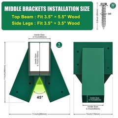 A-Frame Middle Swing Set Brackets, Heavy Duty Steel Swing Set Hardware with Moun