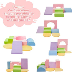 Climbing Toys for Toddlers Indoor,7-Piece Foam Toddler Climbing Blocks Set, Colo