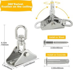 Heavy Duty Swing Hangers for Wooden Sets 2000 LB Capacity 360 Swivel Stainles…