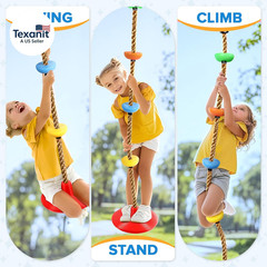 Climbing Rope Tree Swing with Platforms and Swing Seat Outdoor Playground Access