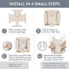 Baby Swing, Cream Indoor Outdoor Portable Hanging Chair – Infant & Toddler Ki…