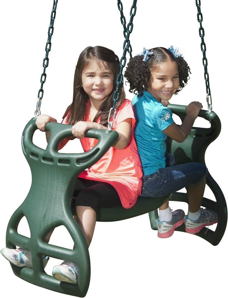 Swing-N-Slide WS 3452 Heavy Duty Two Person Dual Glider Swing, with Coated Chain