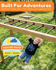 22 Inch Outdoor Monkey Bars for Backyard – Set of 6, Black Metal Outdoor/Indo…