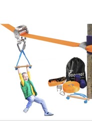 Hooroor Ninja Slackline Pulley with 52ft Zioline, Monkey Bar