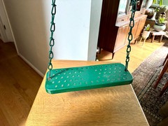 Vtg Metal Kid’s Swing | Green Chained Swing Set Swing | 1950’s Coolvent Swing