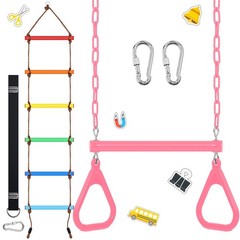 2 Pack Gym Swing Sets 48” Trapeze Swing Bar Monkey Bar Heavy Duty Chain with…
