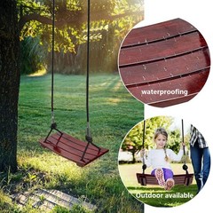 Wooden Swing Seat Nostalgic Outdoor Wood Swing for Kids Tree Swing for Adults