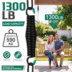 Heavy Duty Porch Swing Hanging Kit with Springs, 1500 Lbs Capacity, up to 7.1…